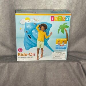 Intex Inflatable Stingray Ride-On Pool Float Blue 57576EP Kids Ages 3+